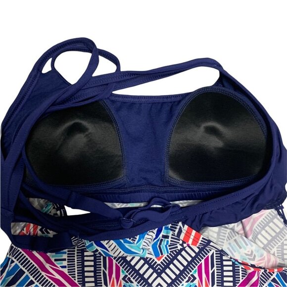 NWT $86 Jag Swim Cross Back Tankini Top Small Swimsuit Athletic Built in Bra - Picture 6 of 11